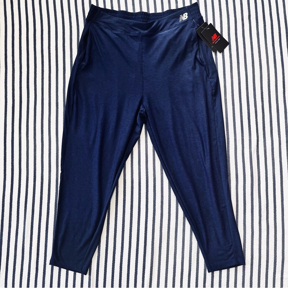 New Balance x Isaac Mizrahi Live Navy Space Dyed Speed Jogger Pants Large - Picture 5 of 11